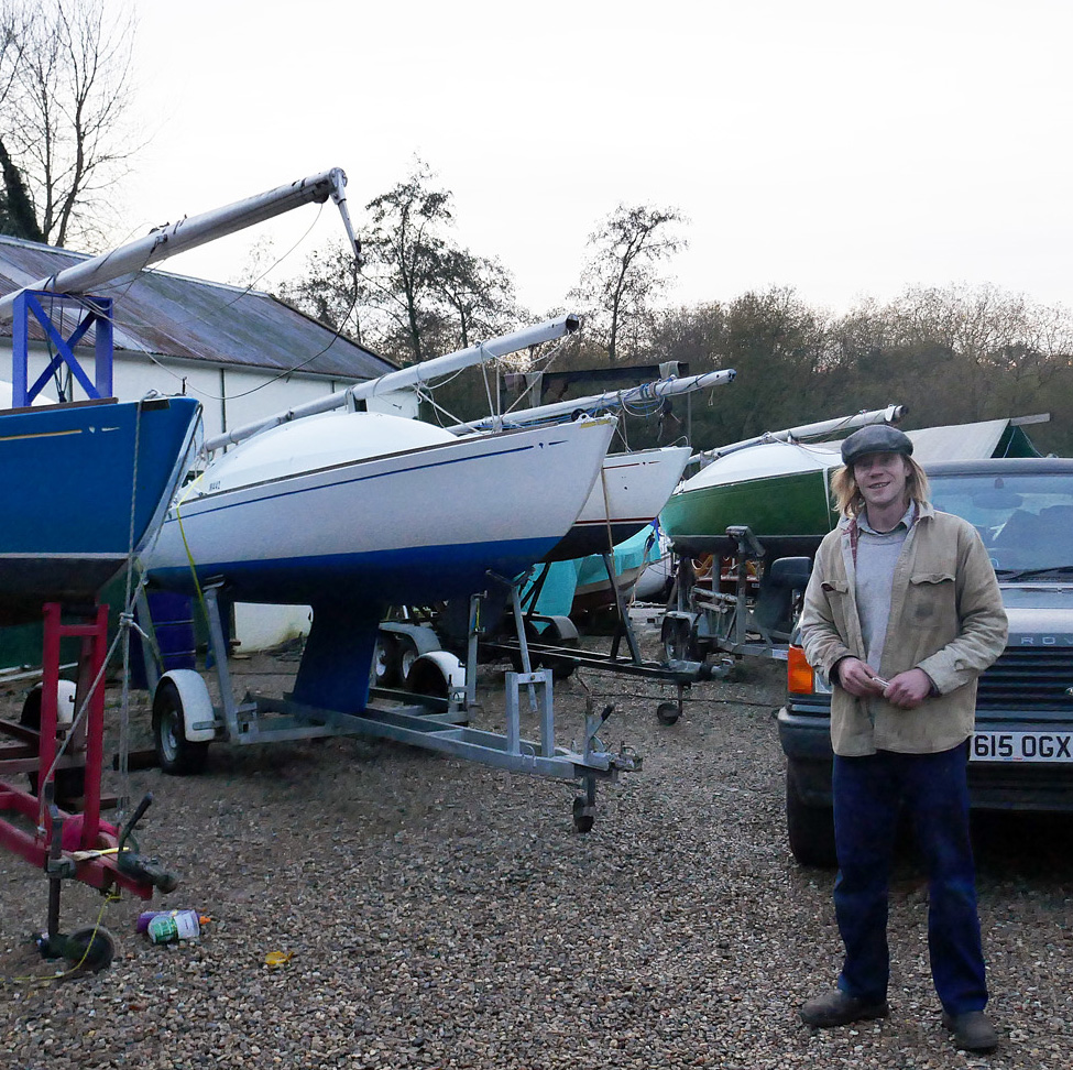 Chris Tuckett in his boatyard